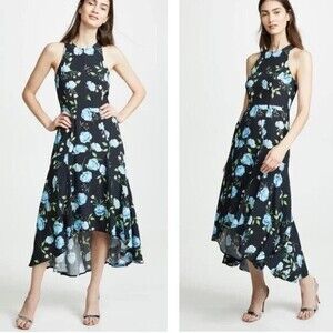 Yumi kim Women's Catalina Dress Floral Sleeveless Asymmetrical Hem Midi M